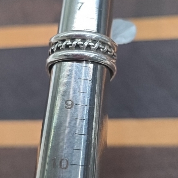 Sterling Silver Navajo Cuff Bracelet & Ring Set Signed Azurite Stones - Picture 5 of 16